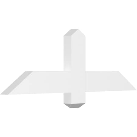 Ekena Millwork Eugene Architectural Grade PVC Gable Bracket, 36"W x 12"H x 2"D x 4"F, 8/12 Pitch GBP036X12X0204EUG00